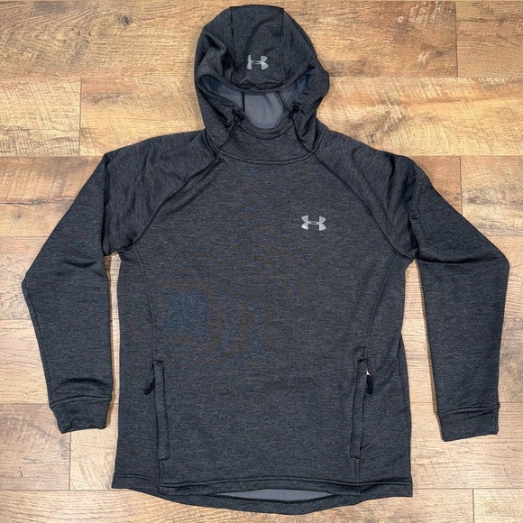 Under Armour Men’s Coldgear Charcoal Pullover Hoodie - Picture 1 of 10